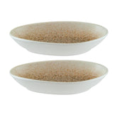 Bonna China Luca Salmon Matte 6" x 4" x h:1" Organic Salmon Porcelain Platter (Set of 2)